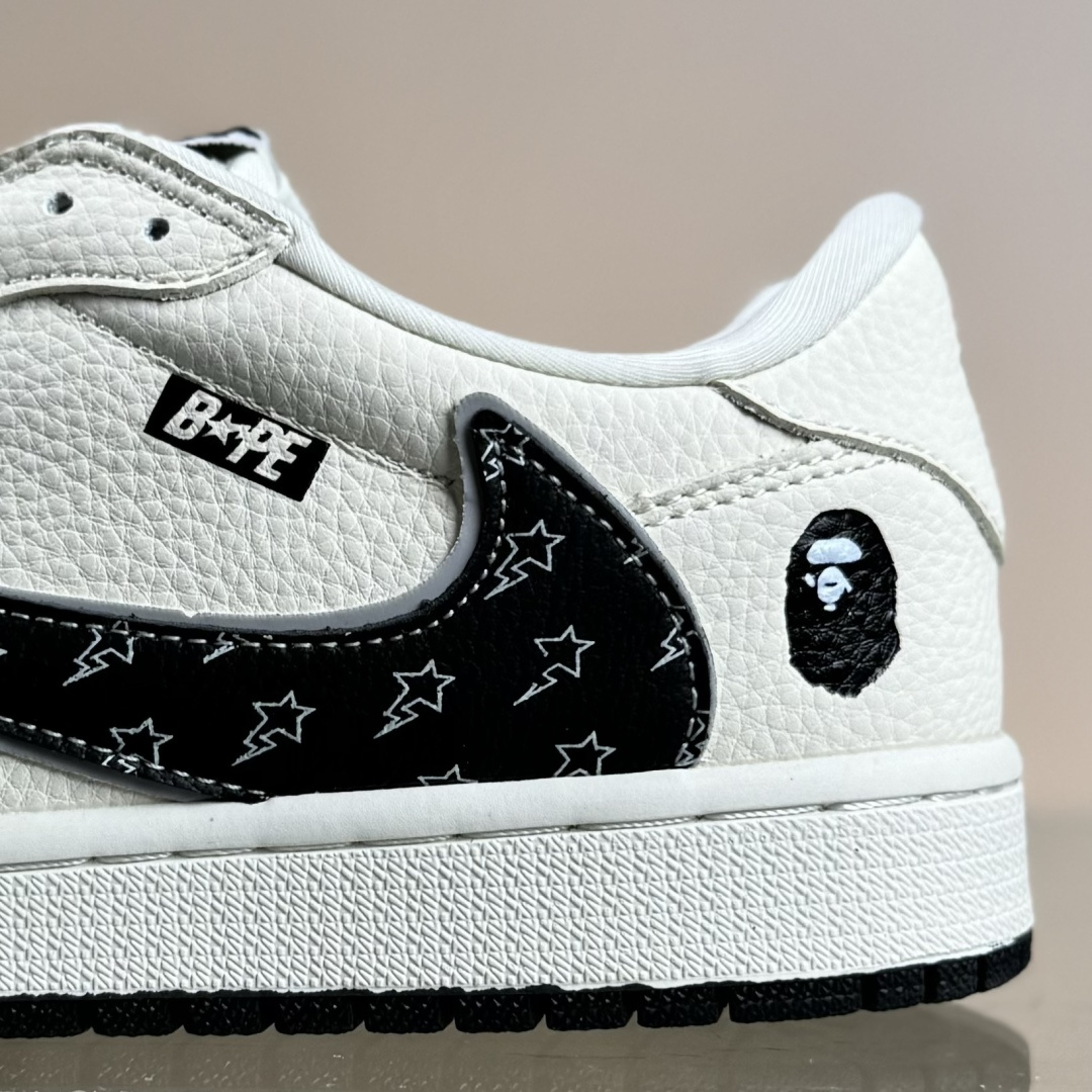 Nike Jordan Air Jordan倒勾 “ 猿人头联名——米黑印花” 高端定制 低帮 复古 减震 防滑 耐磨 篮球鞋 LD2028-074