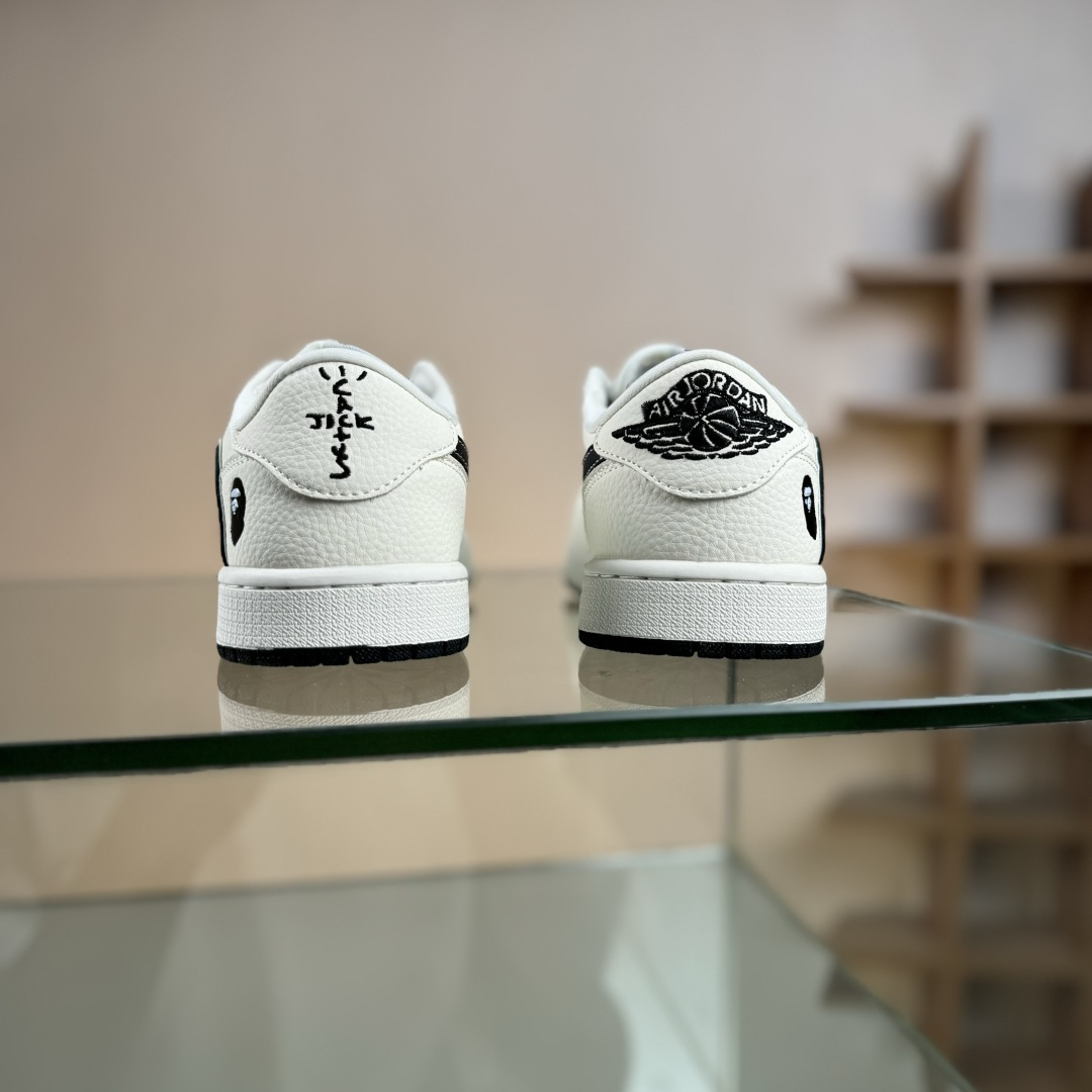 Nike Jordan Air Jordan倒勾 “ 猿人头联名——米黑印花” 高端定制 低帮 复古 减震 防滑 耐磨 篮球鞋 LD2028-074
