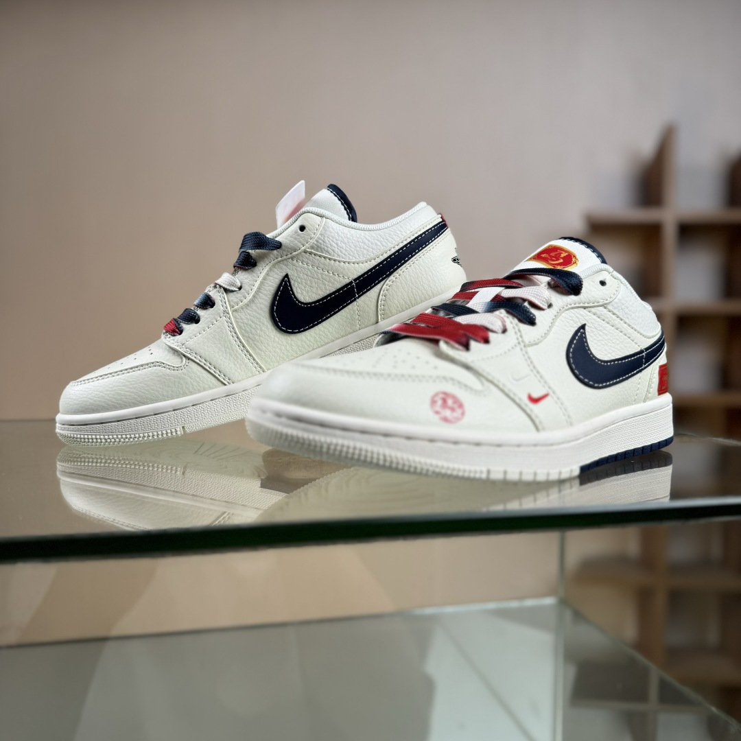 Nike Jordan Air Jordan 1“ 马年限定——米黑双拼底” 高端定制 低帮 FC7688-198 Nike Jordan Air Jordan 1“ 马年限定——米黑双拼底” 高端定制 低帮 FC7688-198