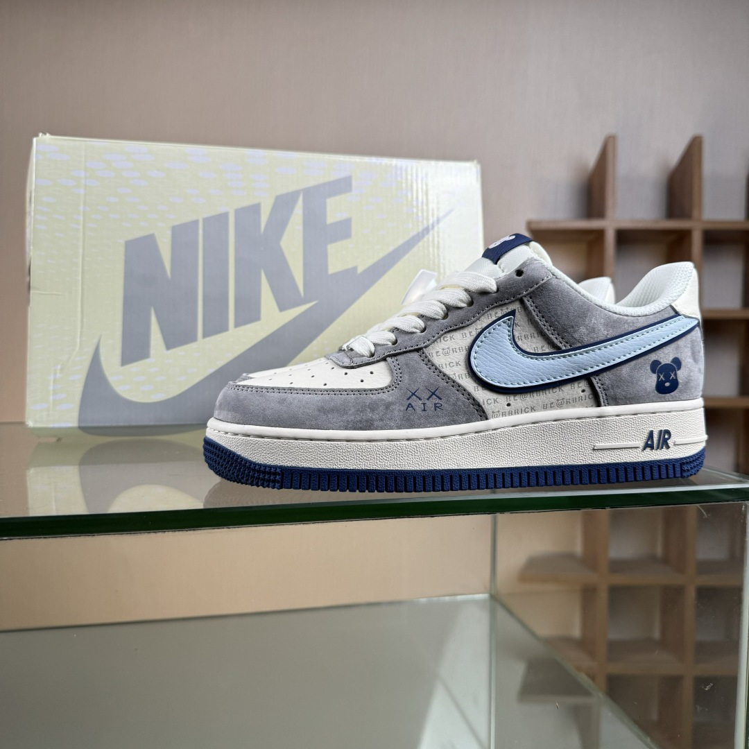 Nike Air Force 1 '07 Low “暴力熊联名------ 白蓝灰麂皮” 高端定制 低帮休闲板鞋 XD9314-610