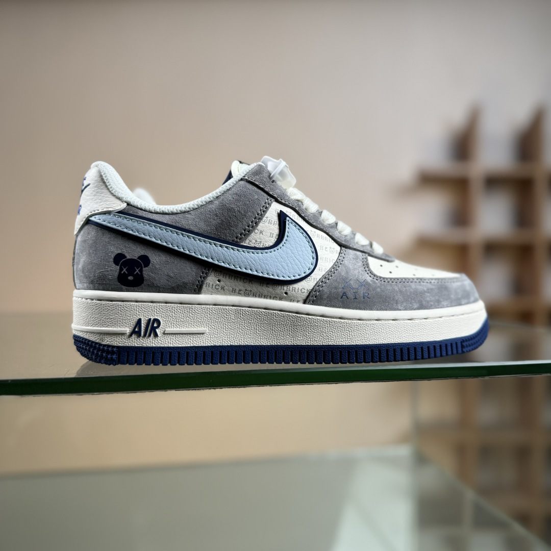 Nike Air Force 1 ’07 Low “暴力熊联名—— 白蓝灰麂皮” 高端定制 低帮休闲板鞋 XD9314-610