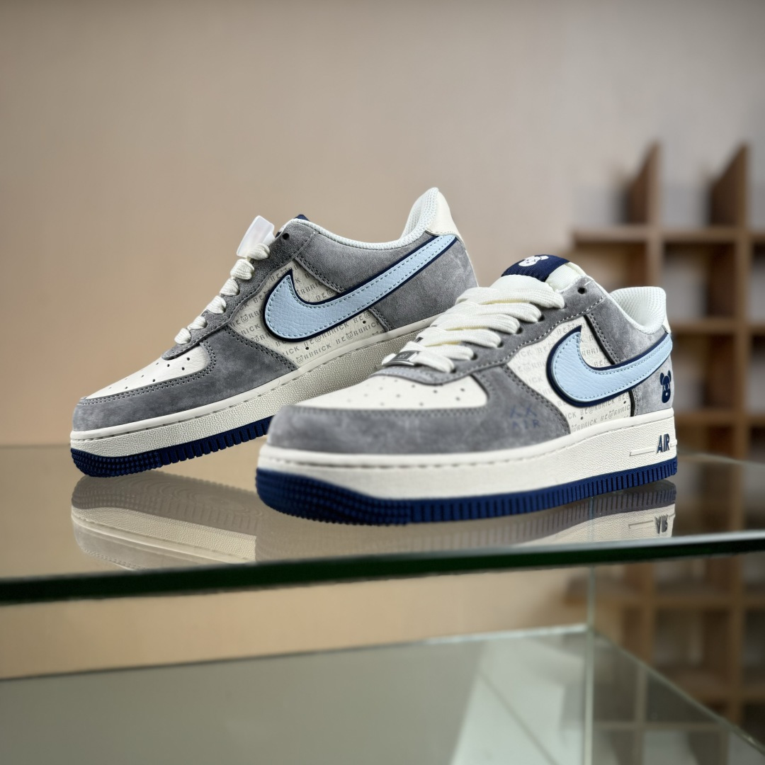 Nike Air Force 1 '07 Low “暴力熊联名------ 白蓝灰麂皮” 高端定制 低帮休闲板鞋 XD9314-610