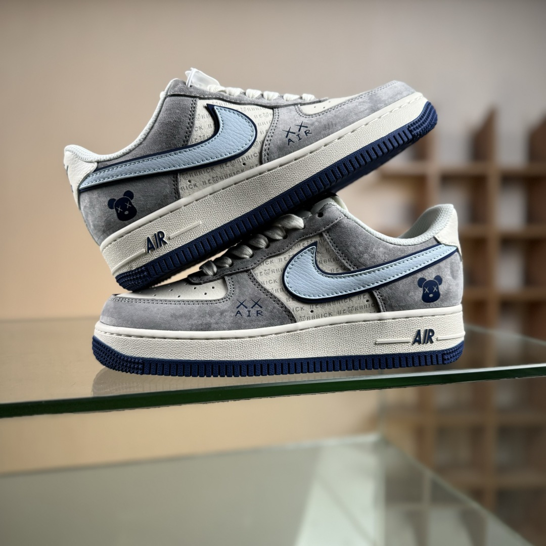 Nike Air Force 1 '07 Low “暴力熊联名------ 白蓝灰麂皮” 高端定制 低帮休闲板鞋 XD9314-610