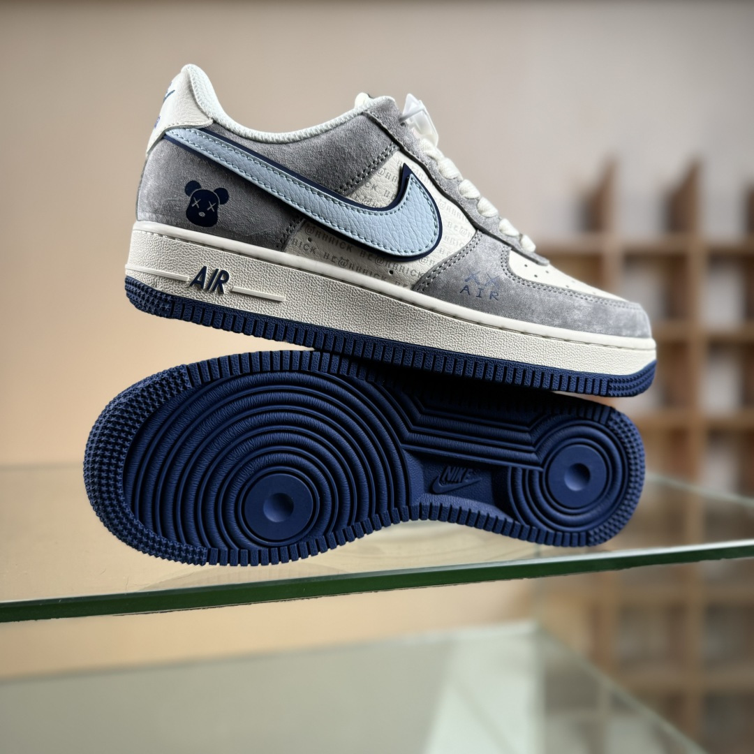 Nike Air Force 1 '07 Low “暴力熊联名------ 白蓝灰麂皮” 高端定制 低帮休闲板鞋 XD9314-610