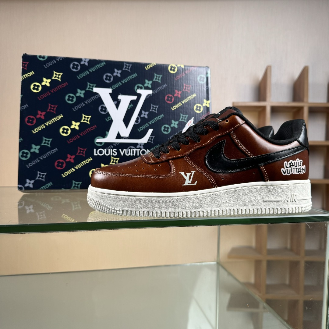 260 NIke Air Force 1 '07 Low “LV联名--棕黑白底” 空军一号低帮 DF0188-120-Chinese UA Cheap High Quatity Brand Clothes Bags handbags Sneakers wholesale wholesaler seller from China Factory suppliers Fashion Clothing Shoes best Quality Beautiful Price 260 NIke Air Force 1 '07 Low “LV联名--棕黑白底” 空军一号低帮 DF0188-120