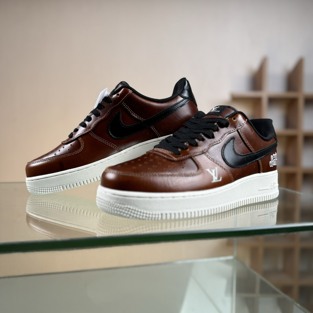 260 NIke Air Force 1 '07 Low “LV联名--棕黑白底” 空军一号低帮 DF0188-120-Chinese UA Cheap High Quatity Brand Clothes Bags handbags Sneakers wholesale wholesaler seller from China Factory suppliers Fashion Clothing Shoes best Quality Beautiful Price 260 NIke Air Force 1 '07 Low “LV联名--棕黑白底” 空军一号低帮 DF0188-120