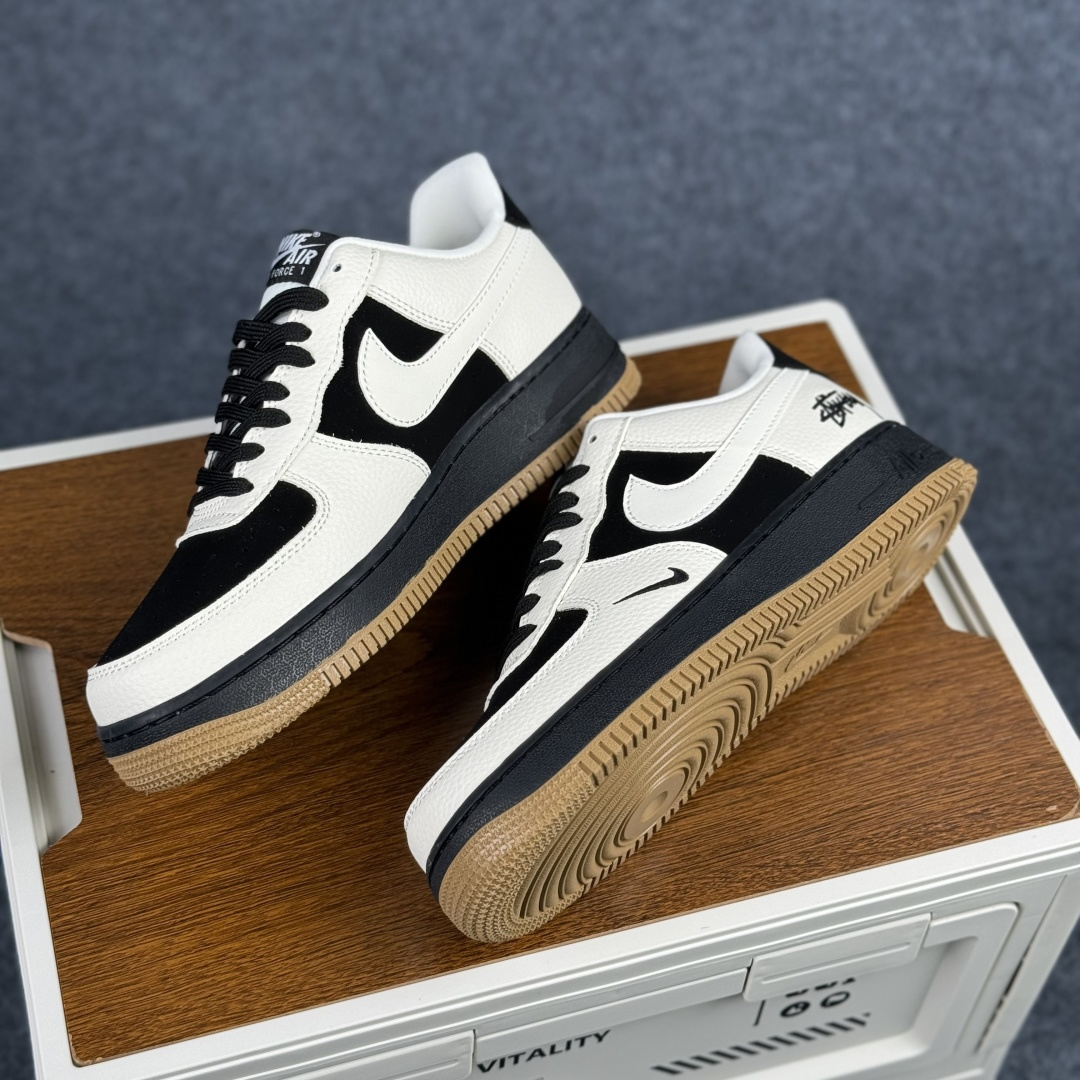 Nike Air Force 1'07 Low 斯图西联名 双拼米黑棕 空军一号低帮休闲板鞋 LD1999-006 Nike Air Force 1'07 Low 斯图西联名 双拼米黑棕 空军一号低帮休闲板鞋 LD1999-006