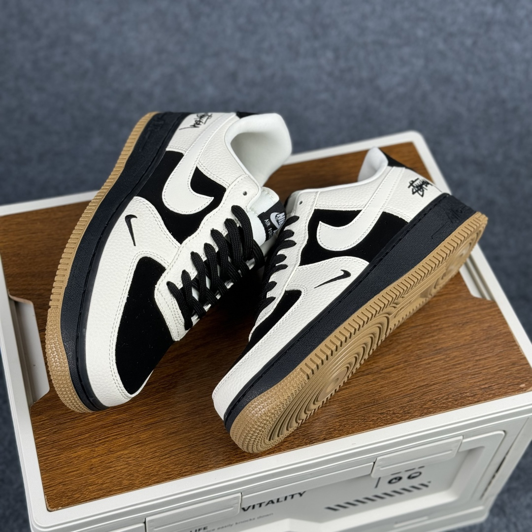 Nike Air Force 1'07 Low 斯图西联名 双拼米黑棕 空军一号低帮休闲板鞋 LD1999-006 Nike Air Force 1'07 Low 斯图西联名 双拼米黑棕 空军一号低帮休闲板鞋 LD1999-006