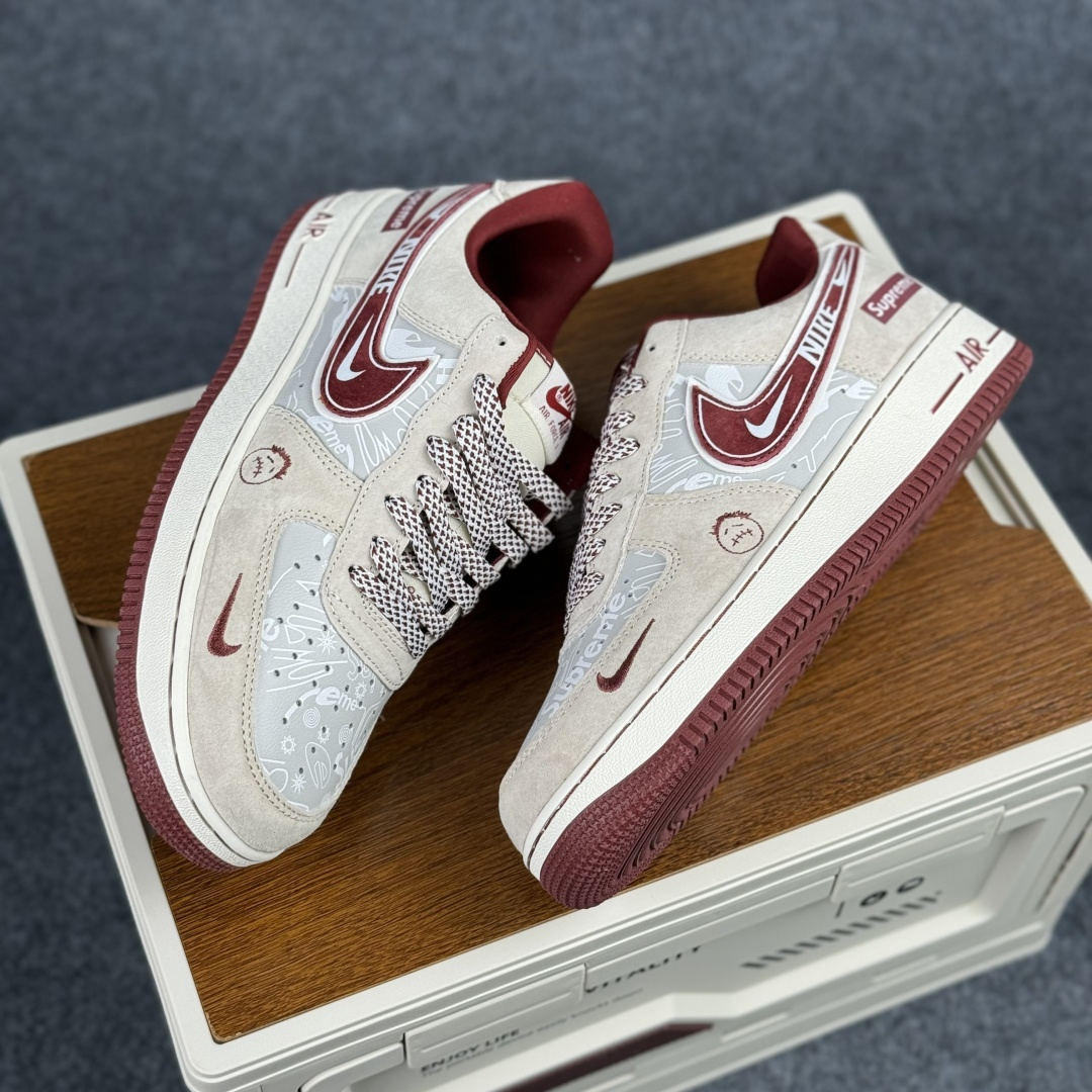 Nike Air Force 1'07 Low 浅米酒红 空军一号低帮休闲板鞋 SS1979-012 Nike Air Force 1'07 Low 浅米酒红 空军一号低帮休闲板鞋 SS1979-012