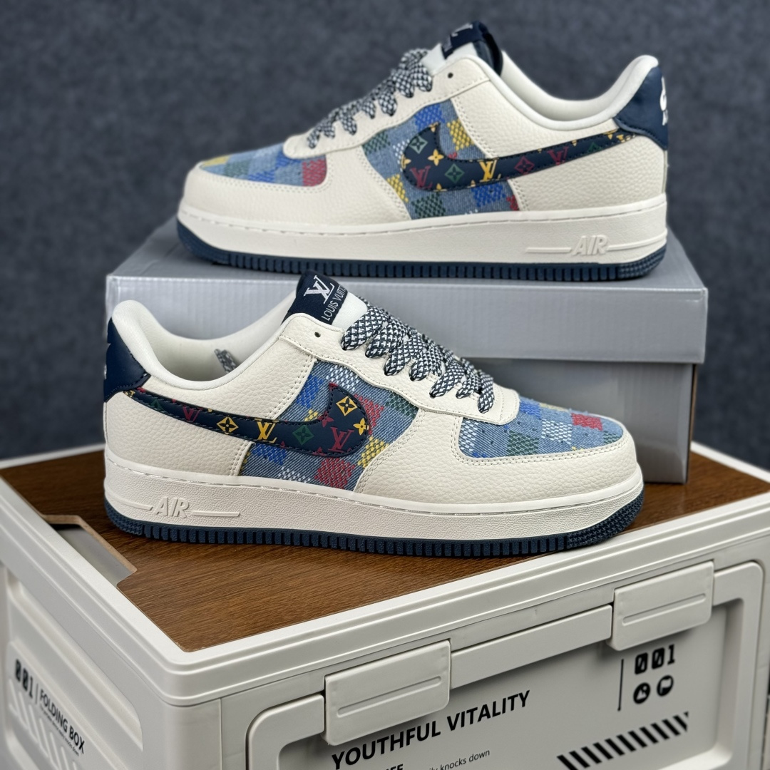 Nike Air Force 1'07 Low LV联名 米蓝彩色印花 空军一号低帮休闲板鞋 LD1999-005 Nike Air Force 1'07 Low LV联名 米蓝彩色印花 空军一号低帮休闲板鞋 LD1999-005