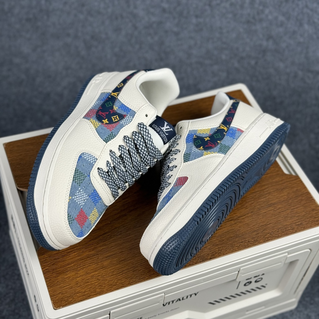 Nike Air Force 1'07 Low LV联名 米蓝彩色印花 空军一号低帮休闲板鞋 LD1999-005 Nike Air Force 1'07 Low LV联名 米蓝彩色印花 空军一号低帮休闲板鞋 LD1999-005