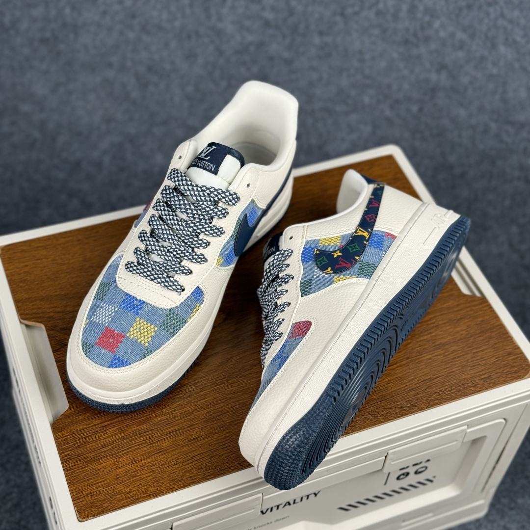 Nike Air Force 1'07 Low LV联名 米蓝彩色印花 空军一号低帮休闲板鞋 LD1999-005 Nike Air Force 1'07 Low LV联名 米蓝彩色印花 空军一号低帮休闲板鞋 LD1999-005