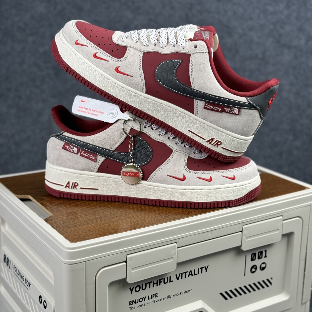Nike Air Force 1'07 Low 三方联名 酒红灰 空军一号低帮休闲板鞋 SY1388-014 Nike Air Force 1'07 Low 三方联名 酒红灰 空军一号低帮休闲板鞋 SY1388-014