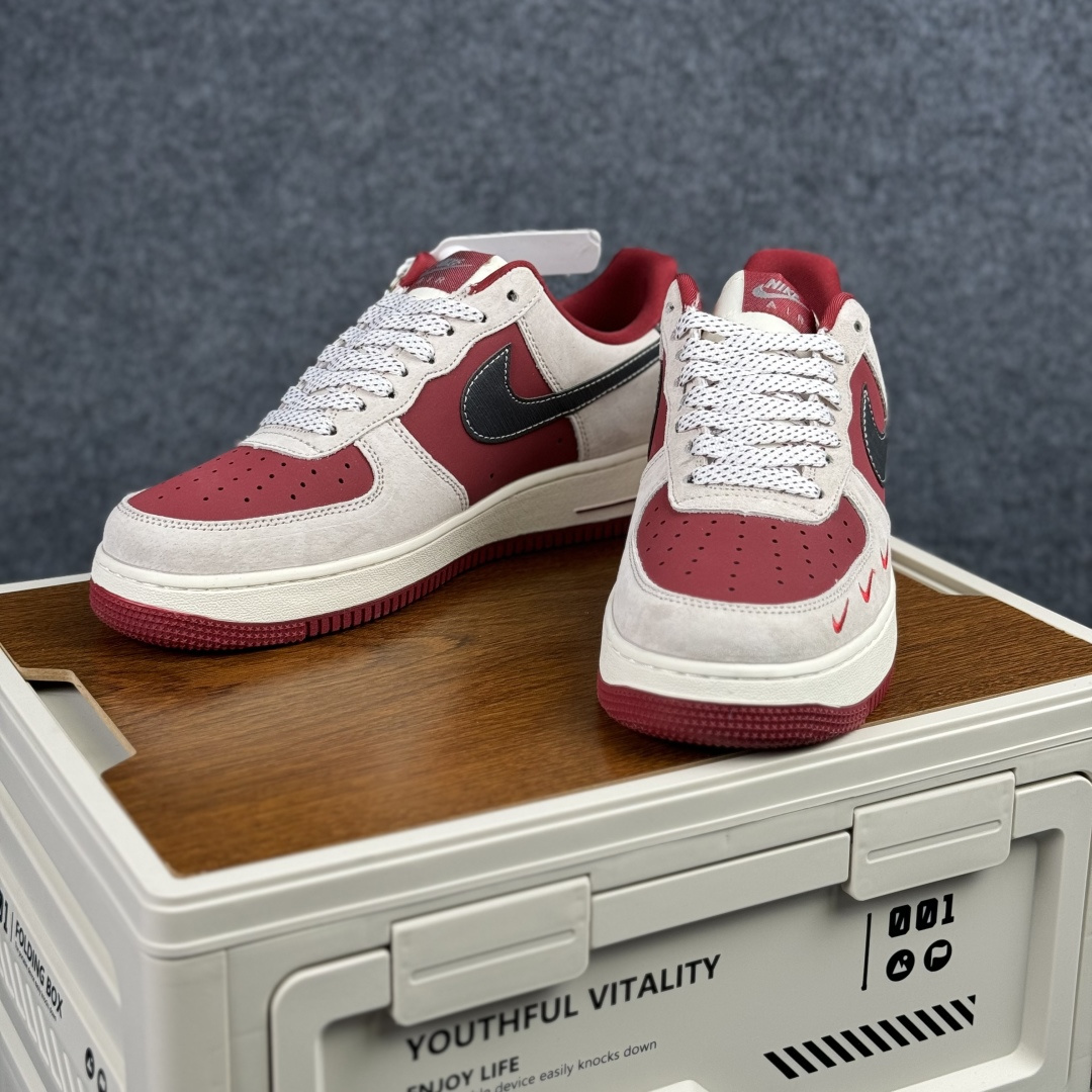 Nike Air Force 1'07 Low 三方联名 酒红灰 空军一号低帮休闲板鞋 SY1388-014 Nike Air Force 1'07 Low 三方联名 酒红灰 空军一号低帮休闲板鞋 SY1388-014