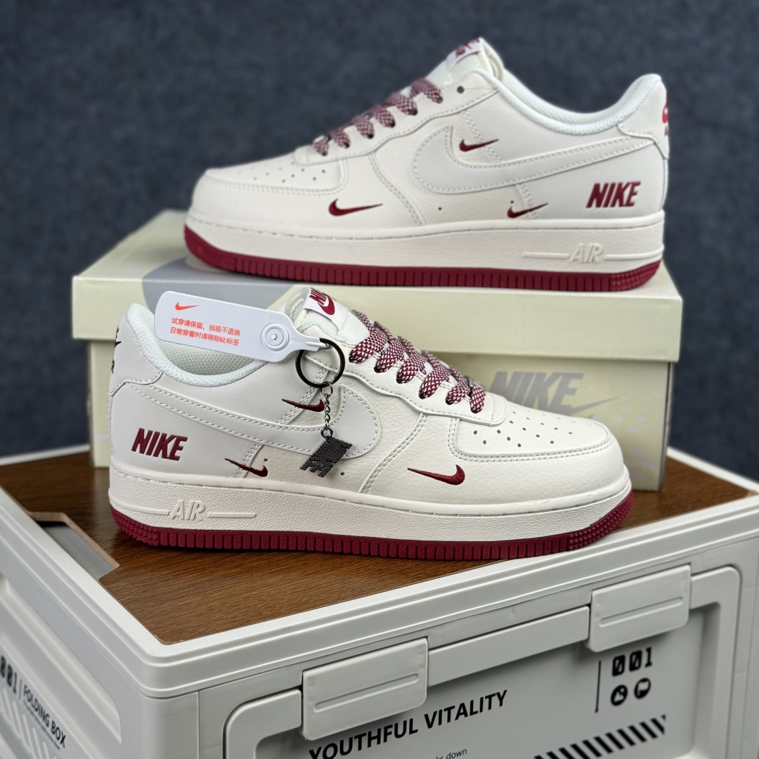 Nike Air Force 1'07 Low 酒红三勾 空军一号低帮休闲板鞋 JP2026-106