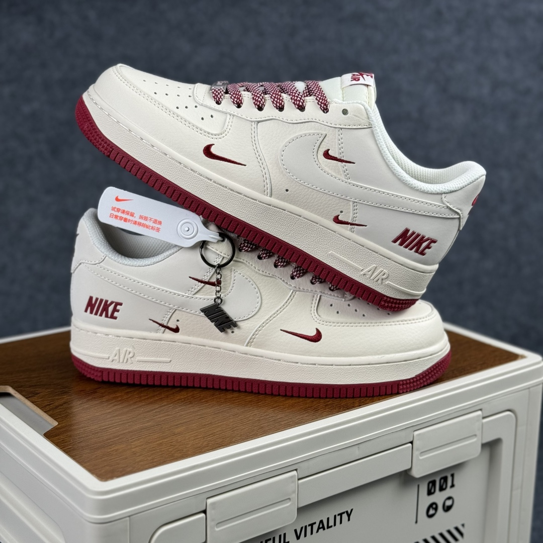 Nike Air Force 1'07 Low 酒红三勾 空军一号低帮休闲板鞋 JP2026-106