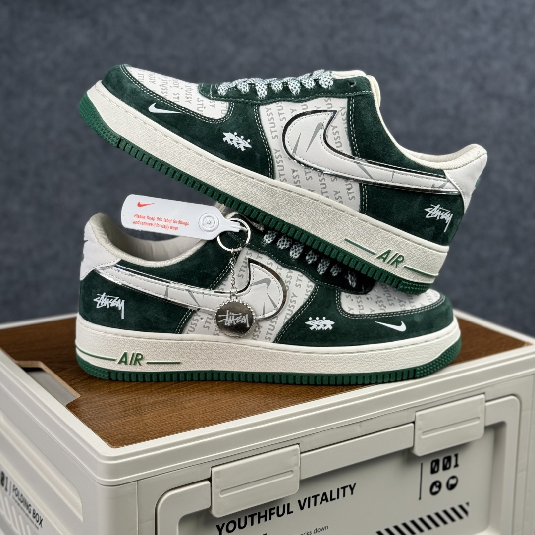 Nike Air Force 1'07 Low 斯图西联名 墨绿 空军一号低帮休闲板鞋 SY1388-023