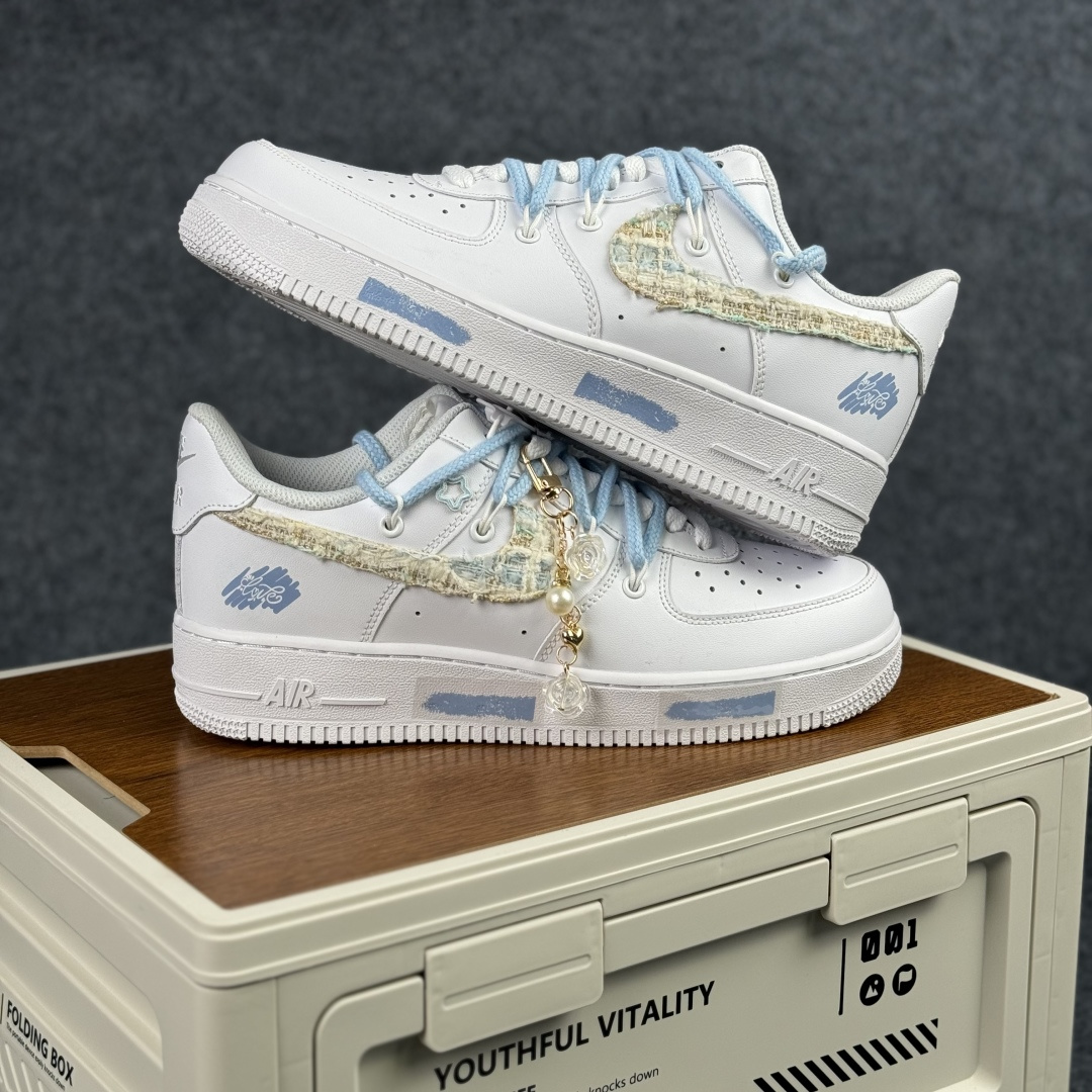 260 Nike Air Force 1'07 Low 奶蓝编织 空军一号低帮休闲板鞋 DC9999-223
