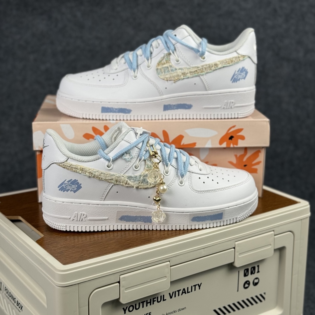 260 Nike Air Force 1'07 Low 奶蓝编织 空军一号低帮休闲板鞋 DC9999-223