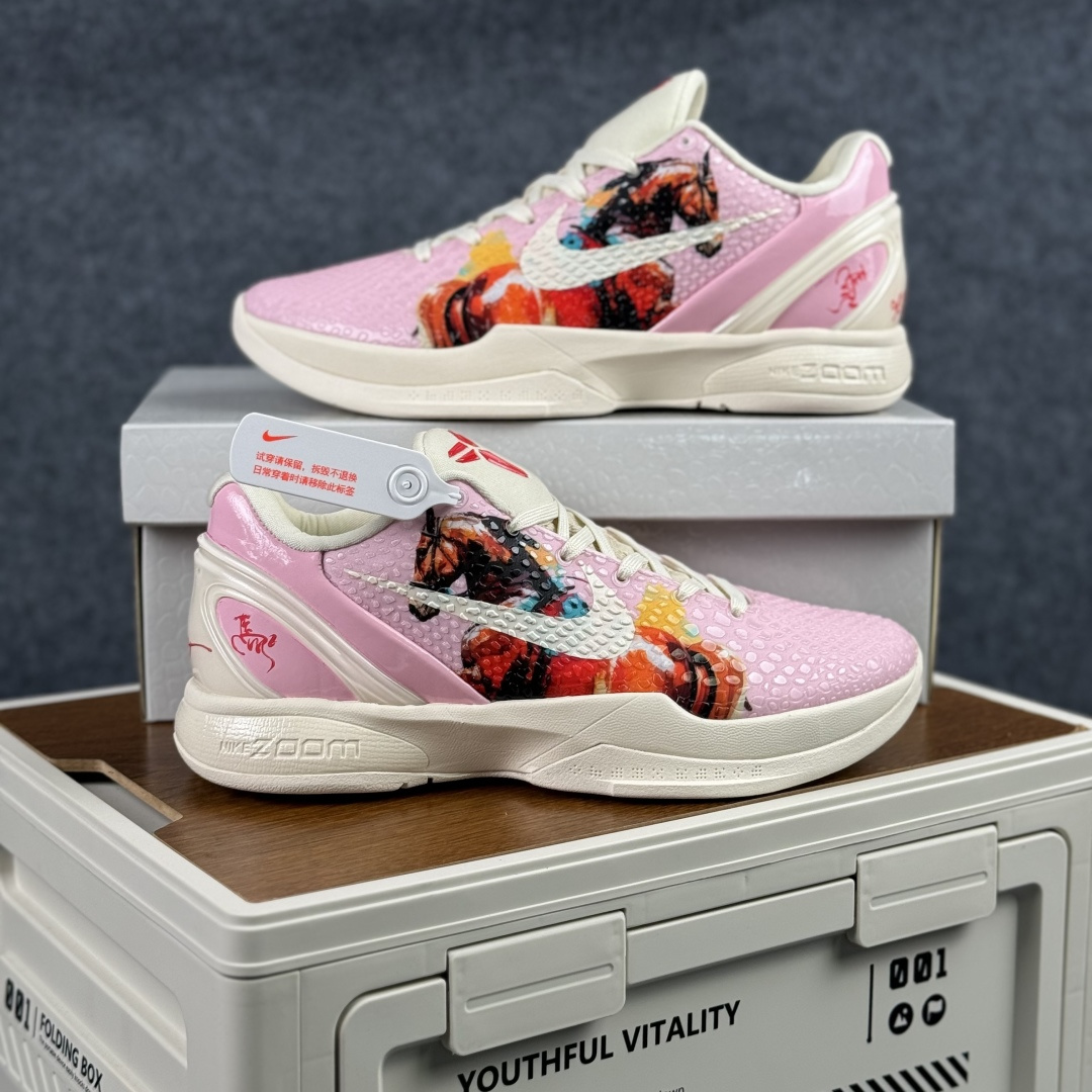 360 Nike Zoom Kobe VI 马年限定 CNY新年款 科比6代 低帮复刻实战运动低帮文化篮球鞋 CW2190-018