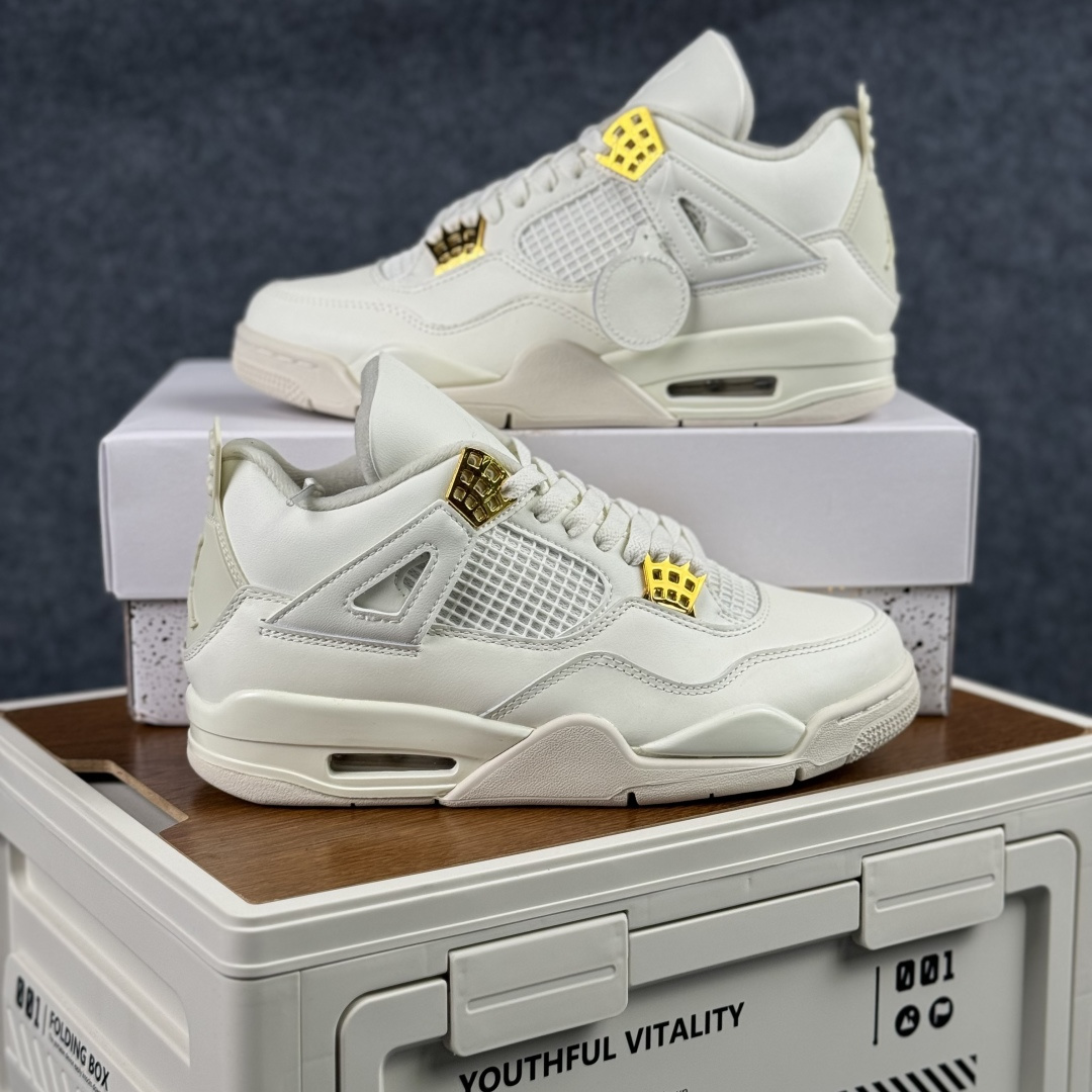 300 W版 Air Jordan AJ4 ”Metallic Gold” 奶油白金 乔丹AJ4代中帮复古休闲篮球鞋 AQ9129-170-Chinese UA Cheap High Quatity Brand Clothes Bags handbags Sneakers wholesale wholesaler seller from China Factory suppliers Fashion Clothing Shoes best Quality Beautiful Price 300 W版 Air Jordan AJ4 ”Metallic Gold” 奶油白金 乔丹AJ4代中帮复古休闲篮球鞋 AQ9129-170