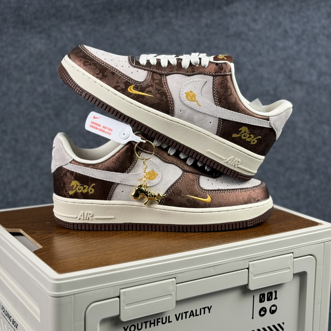 260 Nike Air Force 1'07 Low 马年限定 白棕中国风 空军一号低帮休闲板鞋 KD1688-005