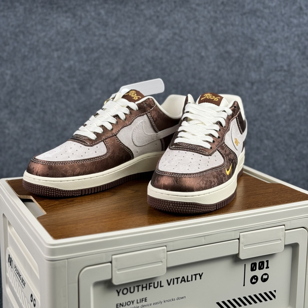 260 Nike Air Force 1'07 Low 马年限定 白棕中国风 空军一号低帮休闲板鞋 KD1688-005