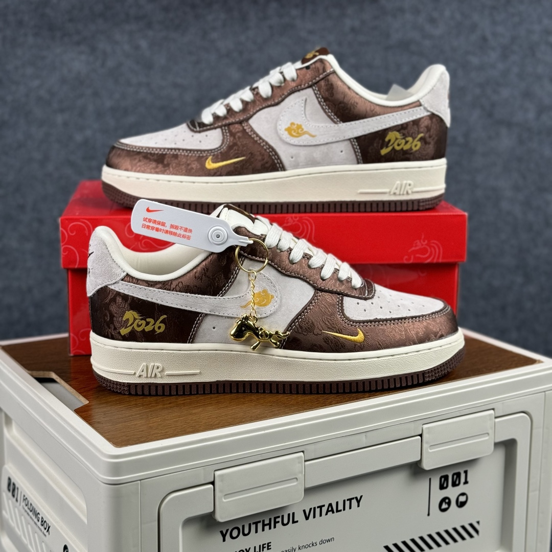 260 Nike Air Force 1'07 Low 马年限定 白棕中国风 空军一号低帮休闲板鞋 KD1688-005