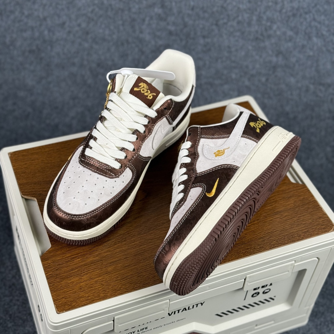260 Nike Air Force 1'07 Low 马年限定 白棕中国风 空军一号低帮休闲板鞋 KD1688-005
