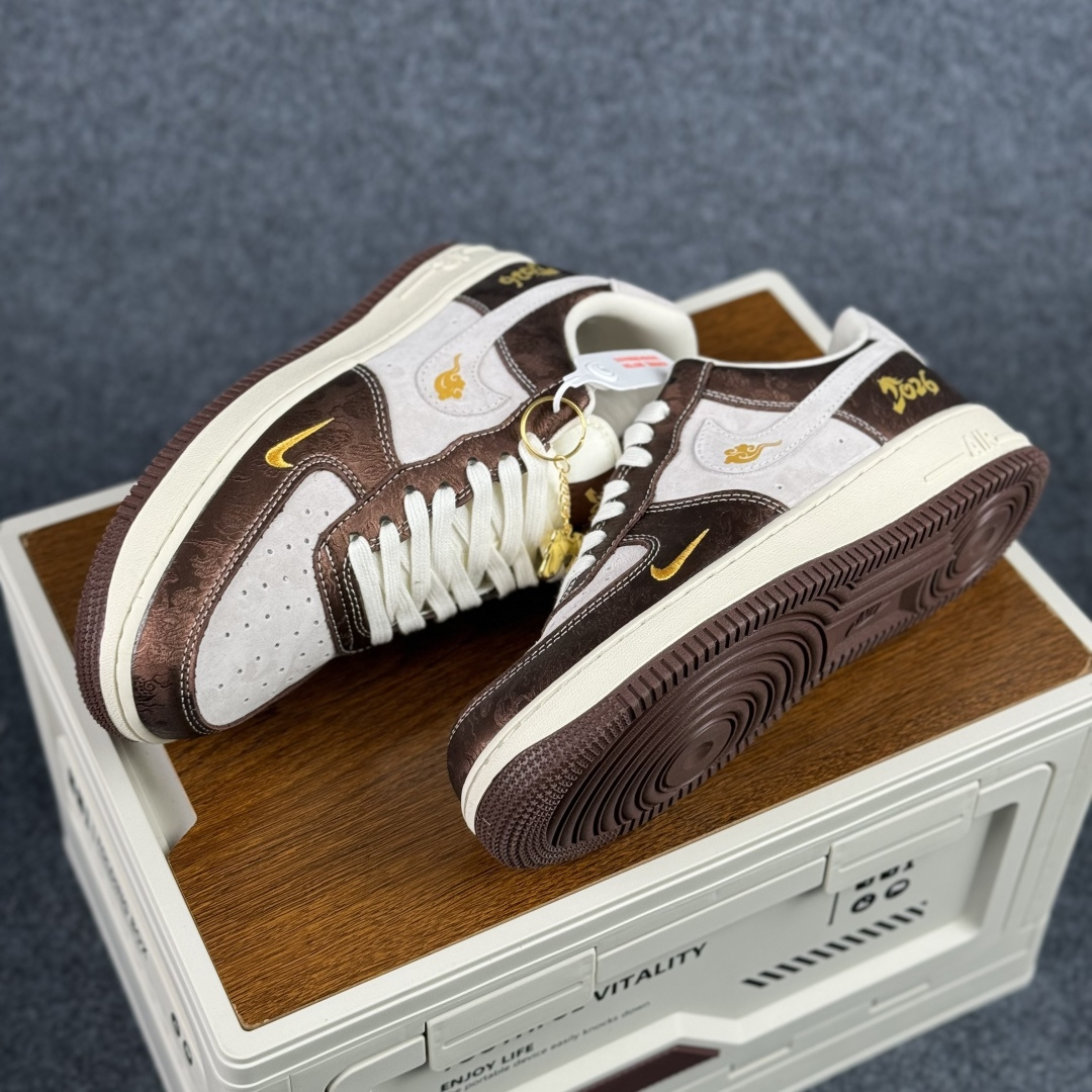 260 Nike Air Force 1'07 Low 马年限定 白棕中国风 空军一号低帮休闲板鞋 KD1688-005