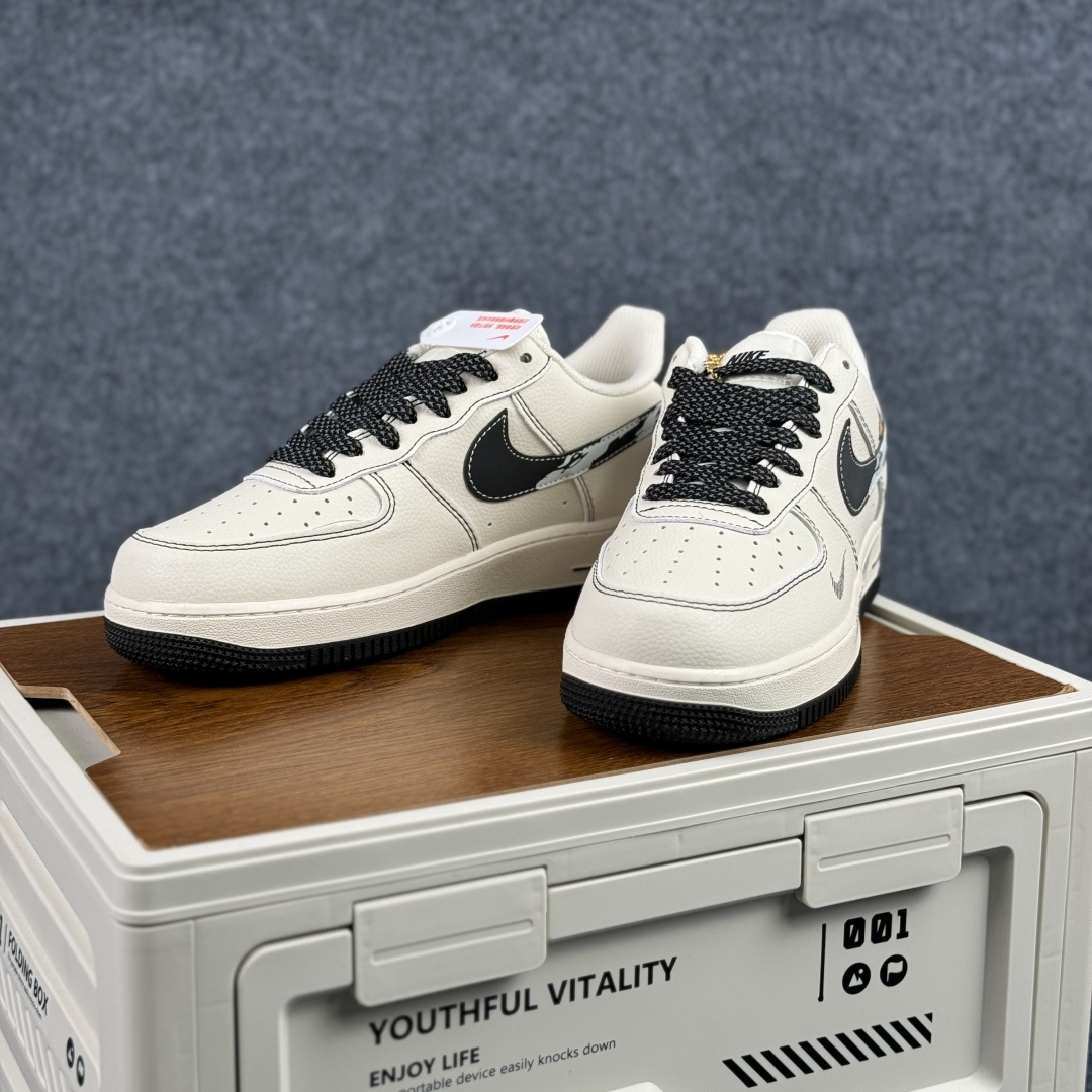 260 Nike Air Force 1'07 Low 权志龙联名 雏菊米黑勾 空军一号低帮休闲板鞋 XY2025-003