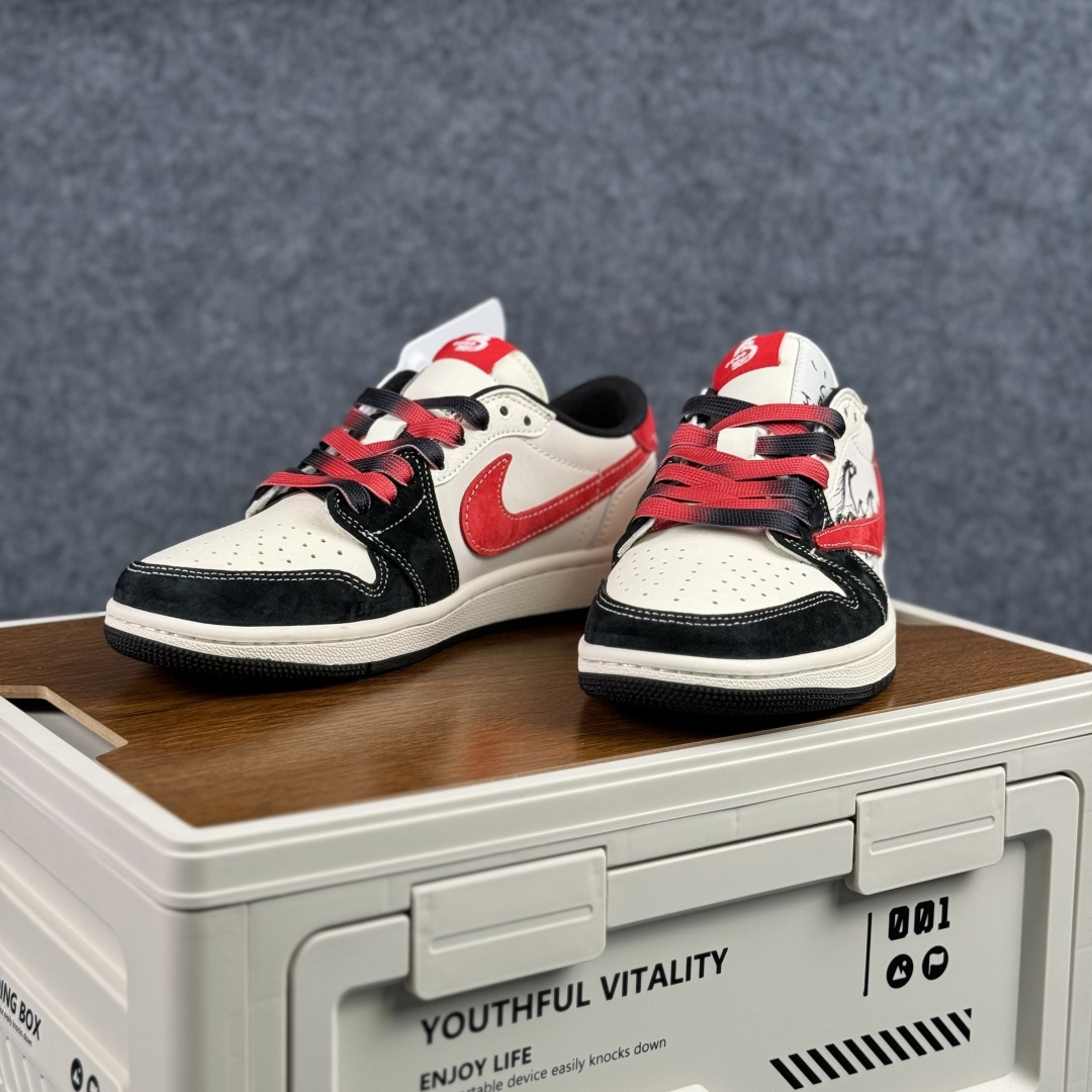 280 马年限定 Nike Air Jordan 1 x Travis Scott AJ1倒勾 乔一倒钩 ‘DIY’定制 耐克 低帮文化篮球鞋 FC1688-253