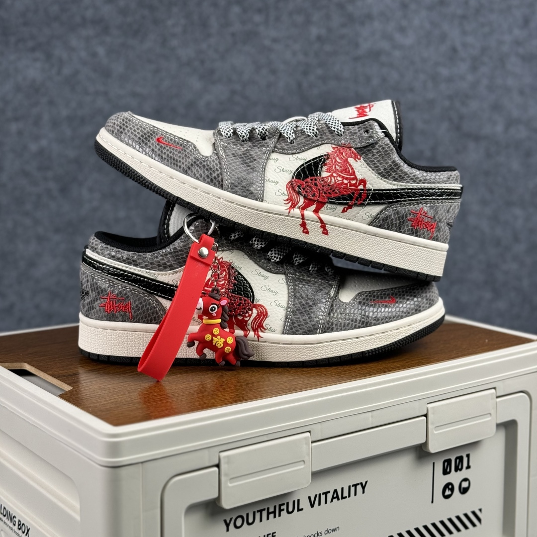 280 Air Jordan 1 Low AJ1 乔1马年 马到功成 高端定制 低帮复古篮球鞋 FC7688-202