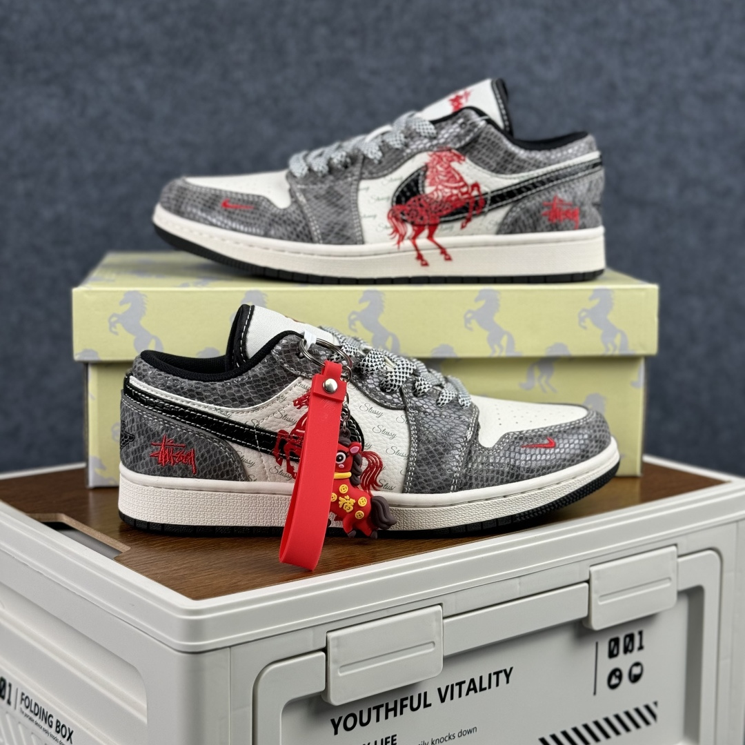 280 Air Jordan 1 Low AJ1 乔1马年 马到功成 高端定制 低帮复古篮球鞋 FC7688-202