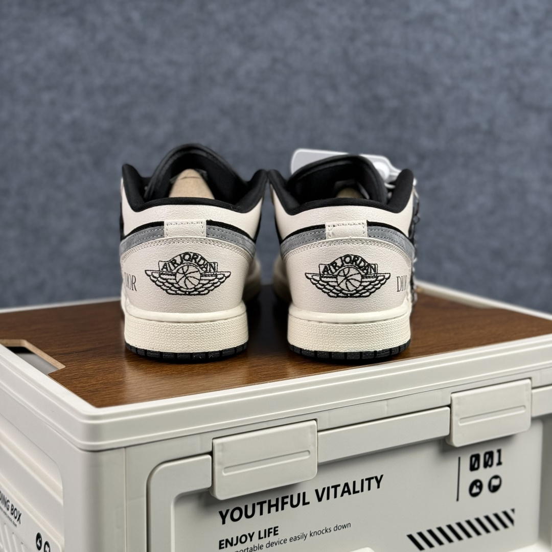 280 Air Jordan 1 Low AJ1 乔1迪奥联名 黑灰 高端定制 低帮复古篮球鞋 LD8888-012