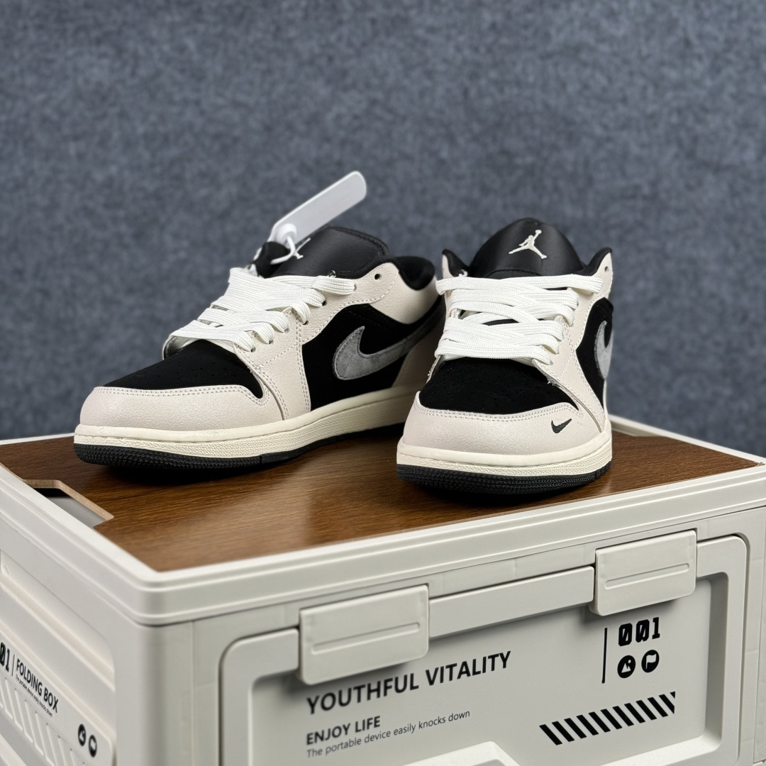 280 Air Jordan 1 Low AJ1 乔1迪奥联名 黑灰 高端定制 低帮复古篮球鞋 LD8888-012