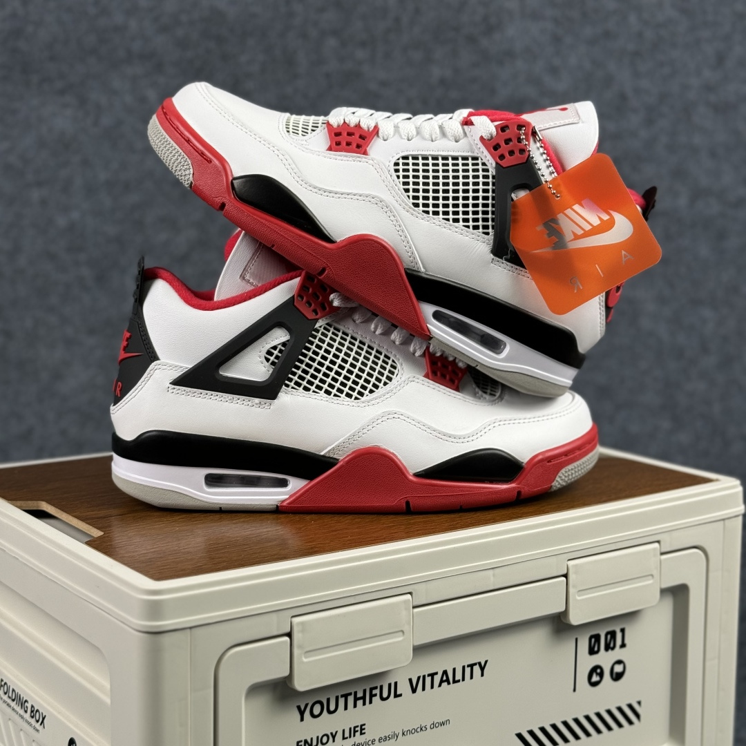 300 W版 Air Jordan AJ4 ”Metallic Gold” 火焰白红 乔丹AJ4代中帮复古休闲篮球鞋 DC7770-160