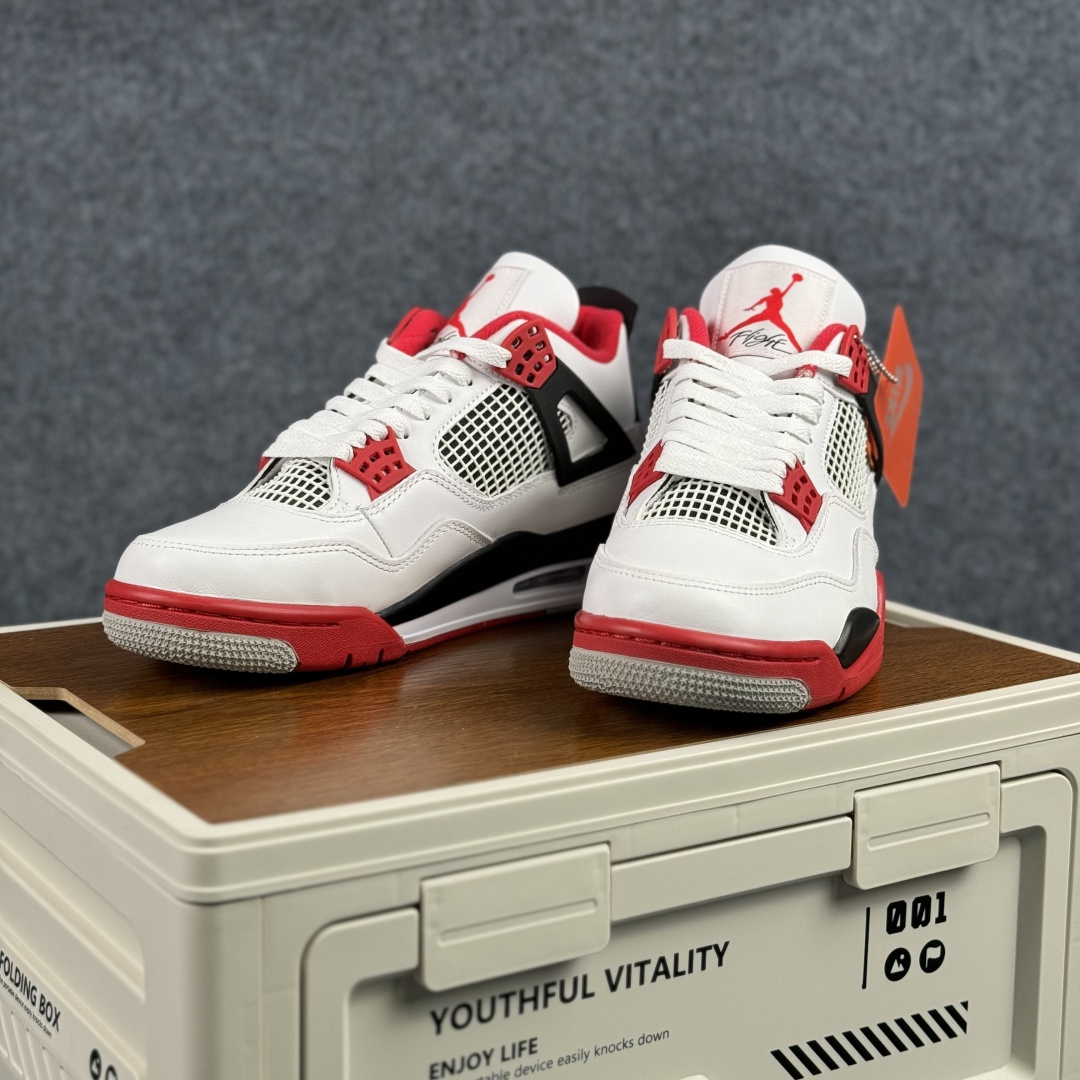 300 W版 Air Jordan AJ4 ”Metallic Gold” 火焰白红 乔丹AJ4代中帮复古休闲篮球鞋 DC7770-160