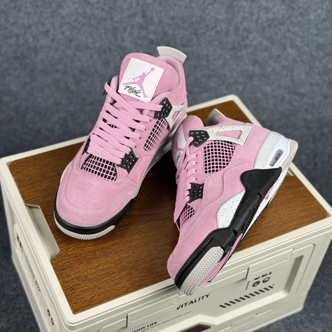 300 W版 Air Jordan AJ4 ”Metallic Gold” 猛男粉 乔丹AJ4代中帮复古休闲篮球鞋 AQ9129-501