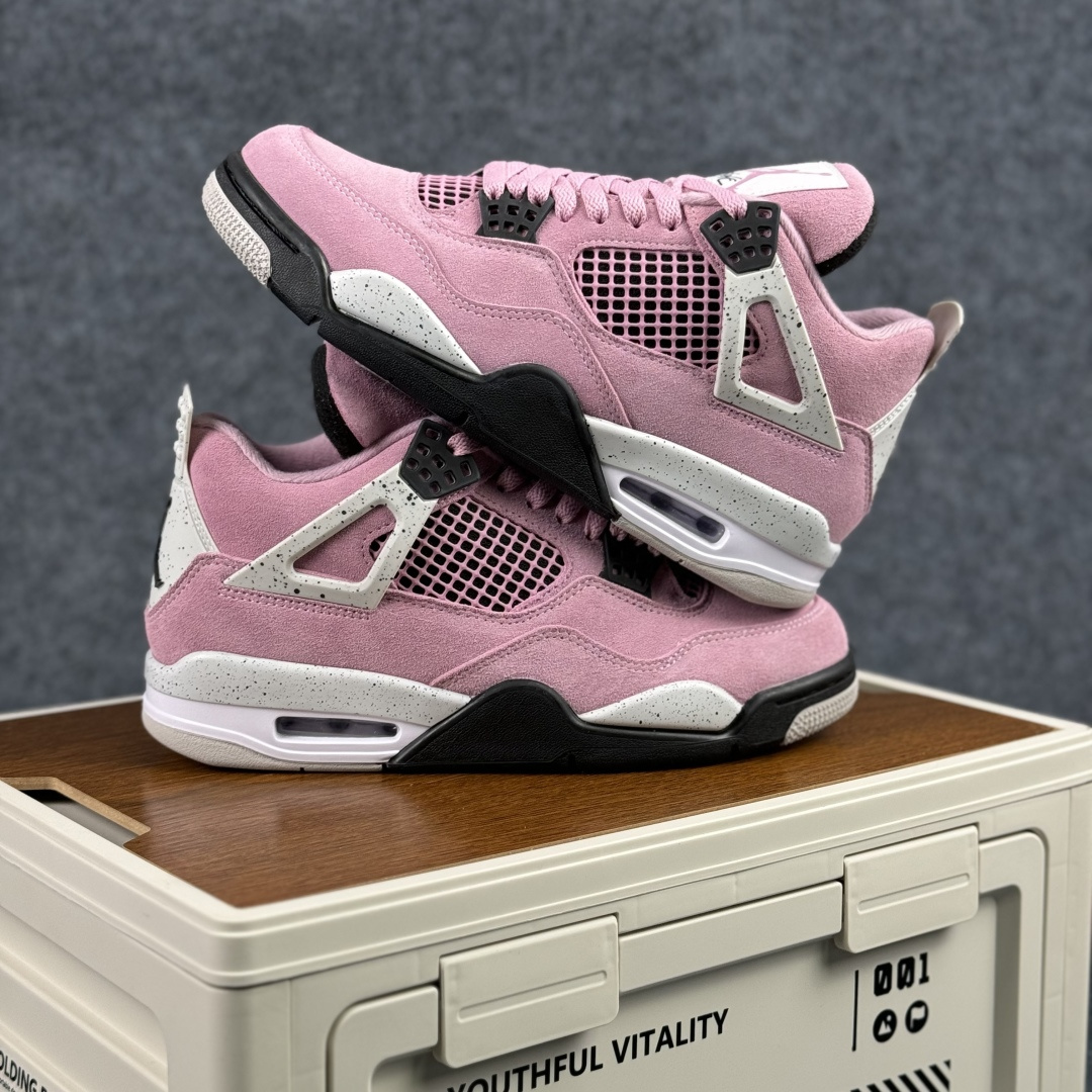 300 W版 Air Jordan AJ4 ”Metallic Gold” 猛男粉 乔丹AJ4代中帮复古休闲篮球鞋 AQ9129-501