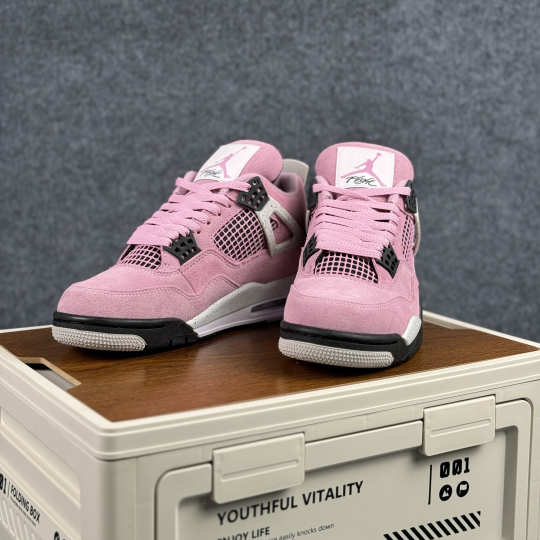 300 W版 Air Jordan AJ4 ”Metallic Gold” 猛男粉 乔丹AJ4代中帮复古休闲篮球鞋 AQ9129-501