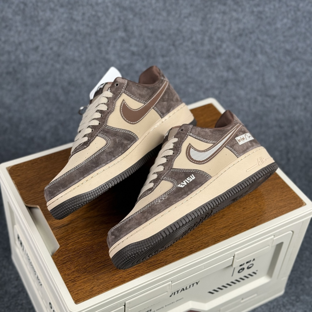 260 Nike Air Force 1'07 Low 咖棕拼浅卡其 空军一号低帮休闲板鞋 KL1688-001