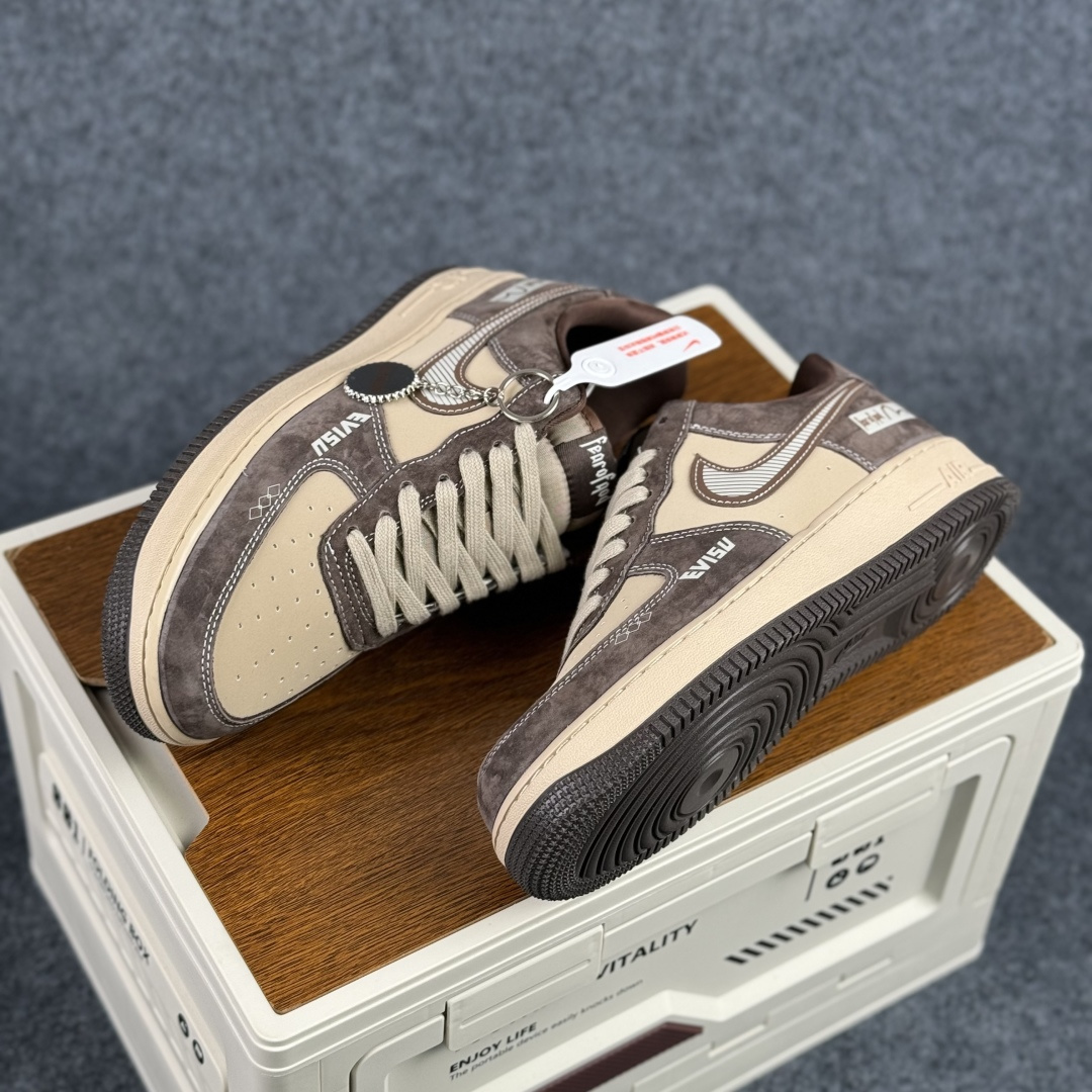 260 Nike Air Force 1'07 Low 咖棕拼浅卡其 空军一号低帮休闲板鞋 KL1688-001