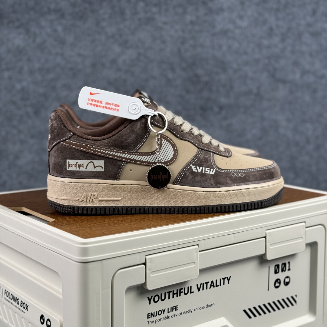 260 Nike Air Force 1'07 Low 咖棕拼浅卡其 空军一号低帮休闲板鞋 KL1688-001