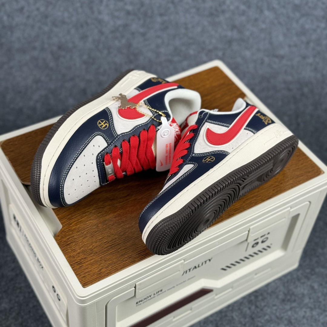 260 Nike Air Force 1'07 Low 马年限定 藏蓝撞红白 空军一号低帮休闲板鞋 HT5088-617