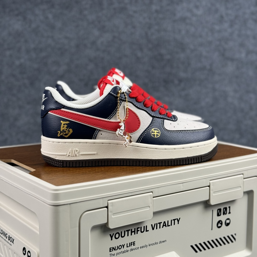 260 Nike Air Force 1'07 Low 马年限定 藏蓝撞红白 空军一号低帮休闲板鞋 HT5088-617