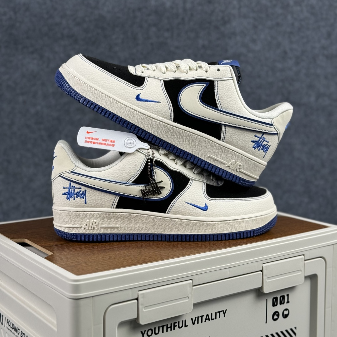 260 Nike Air Force 1'07 Low 白黑撞宝蓝 空军一号低帮休闲板鞋 DN1688-811