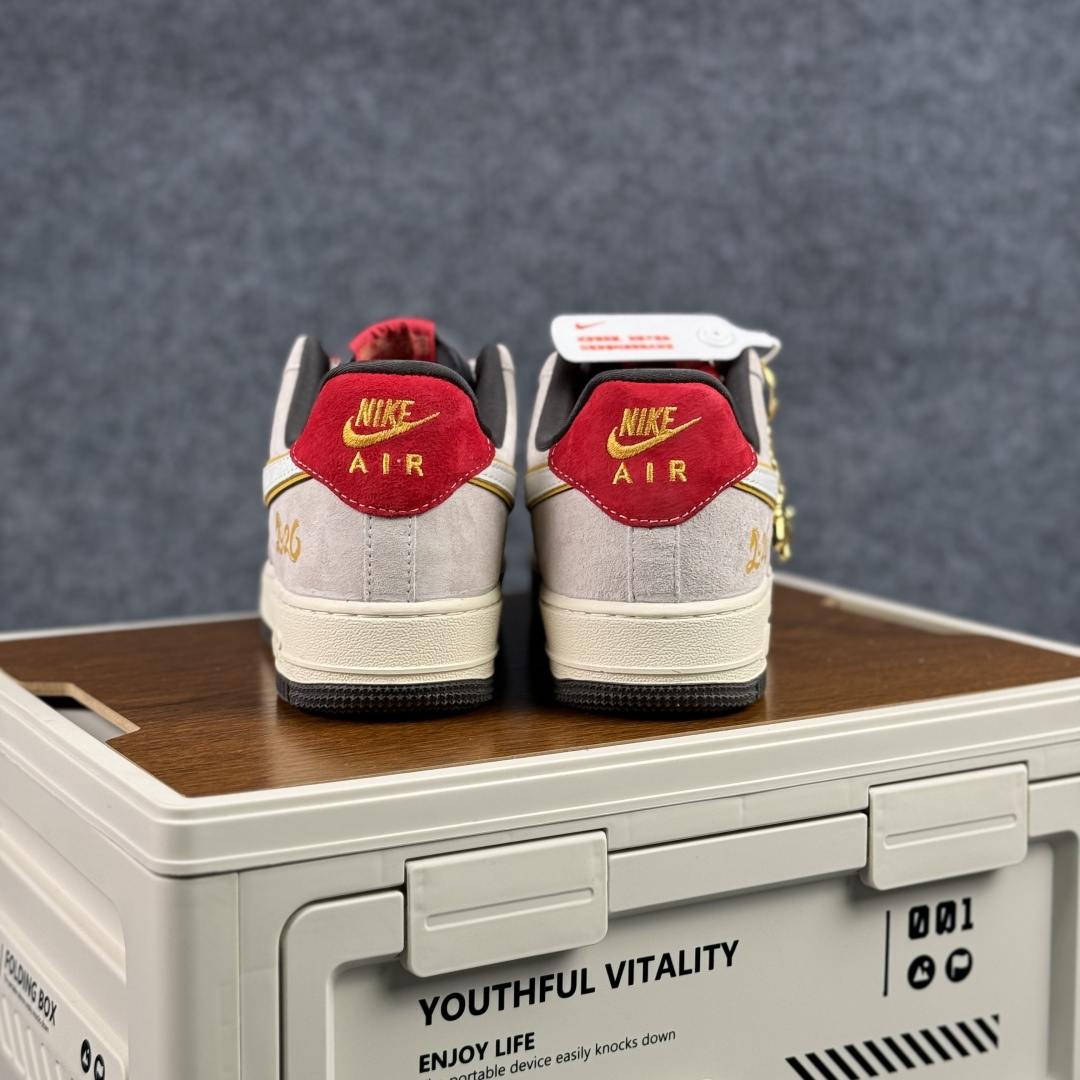 260 Nike Air Force 1'07 Low 马年限定联名 白灰中国风 空军一号低帮休闲板鞋 KD1688-006