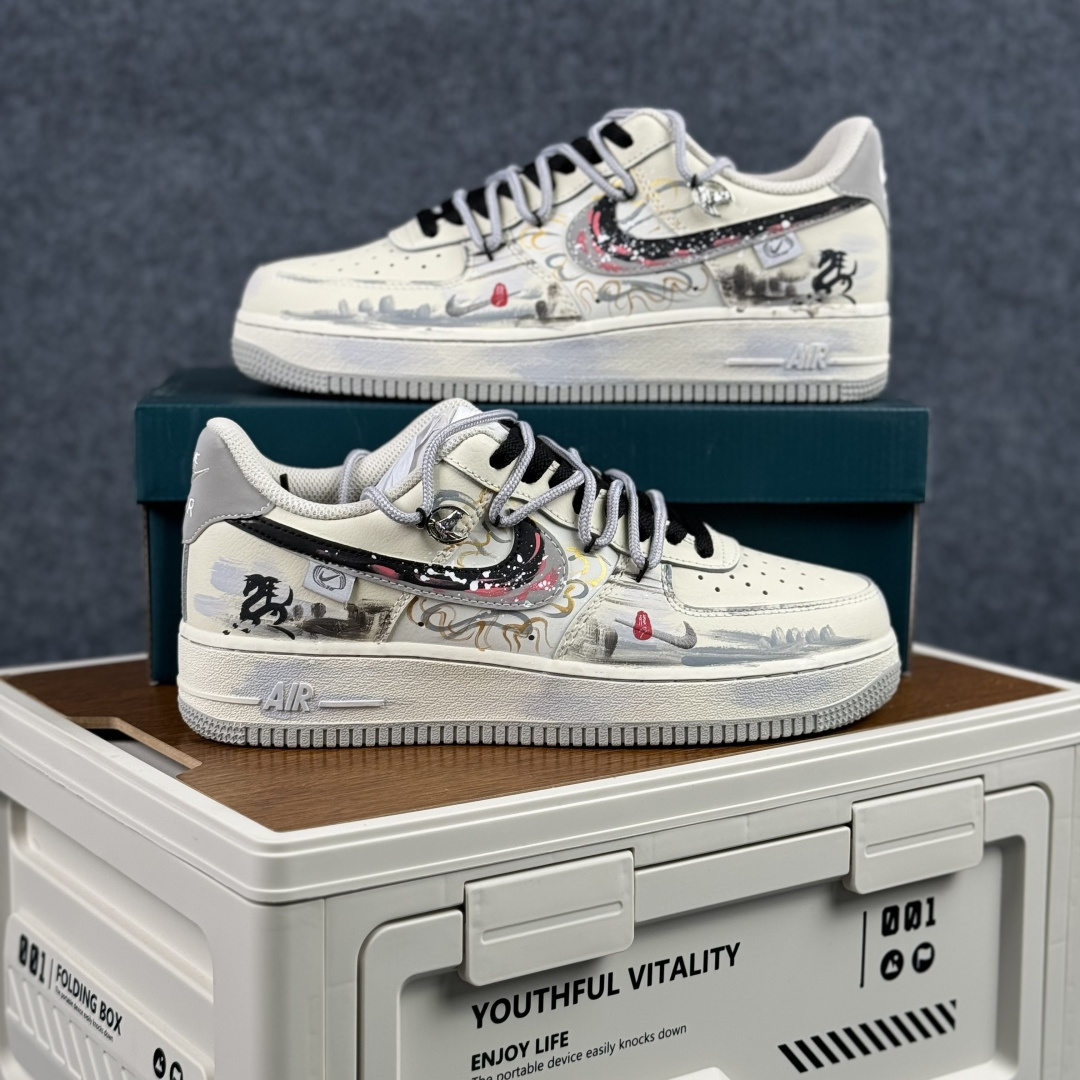 260 Nike Air Force 1'07 Low ”Unbridled Steed” 手绘涂鸦 天马行空 空军一号低帮休闲板鞋 FB1839-313