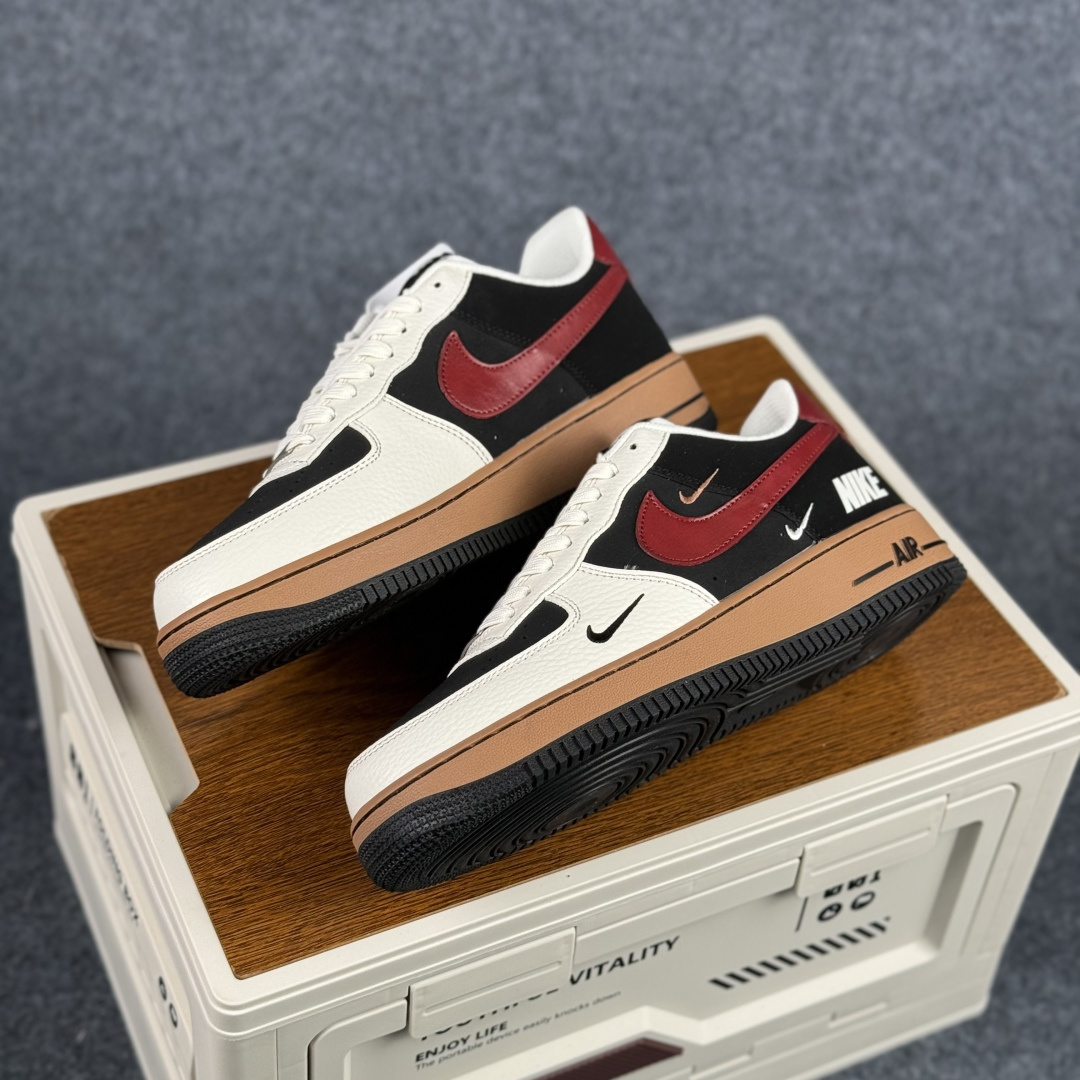 260 Nike Air Force 1'07 Low 白红黑彩色拼接 空军一号低帮休闲板鞋 IM3378-122
